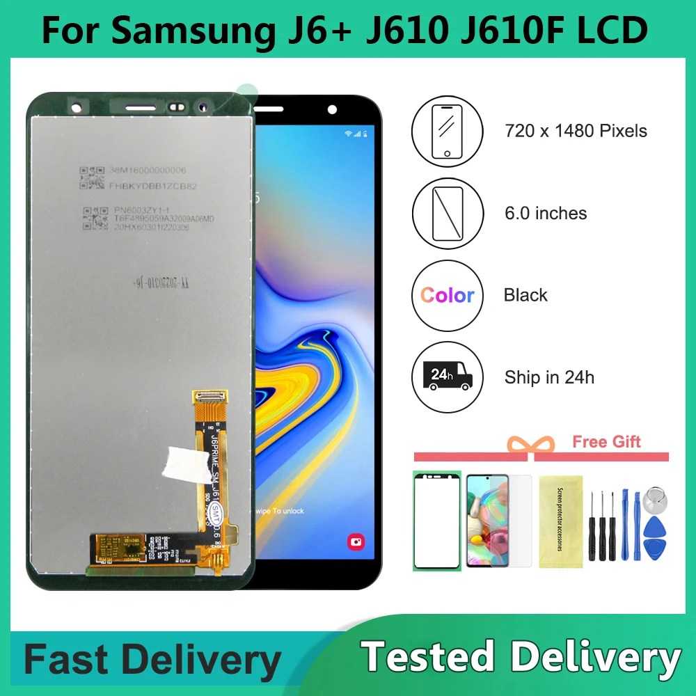 6.0\'\' For Samsung J6+ J610 J610F J610FN Display LCD Screen replacement for Samsung J6 Plus display screen