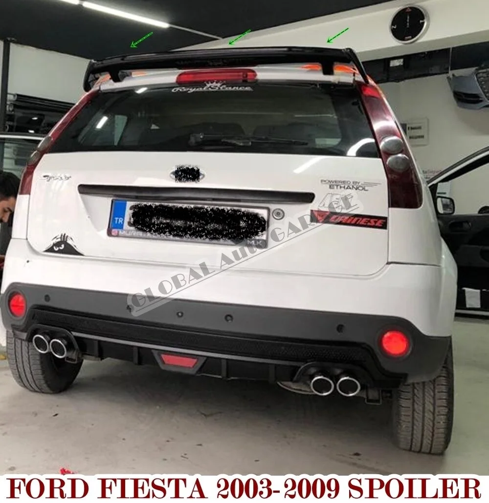 For Ford Fiesta 2003-2009 Spoiler Auto Accessory Universal Spoilers Car Antenna Car Styling Diffüser Flaps Splitter Black White