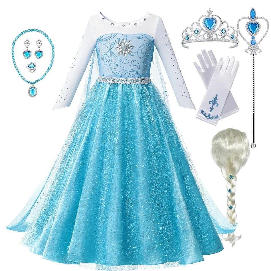 Letnia Fantazyjna Sukienka Księżniczki Elsa Anna dla Dziewczynek, Kostium na Halloween, Cosplay, Imprezę, Vestidos dla Dzieci w Wieku 2-10 Lat — zdjęcie 2