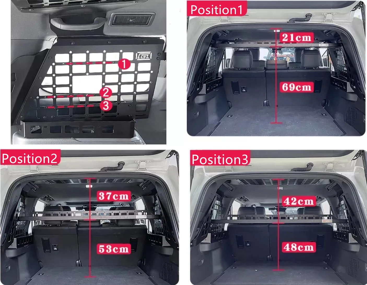 For Toyota Land Cruiser Prado LC250 2024 2025 Modular Storage Panel Shelf Rear Trunk Luggage Molle Panel For Lexus GX 550