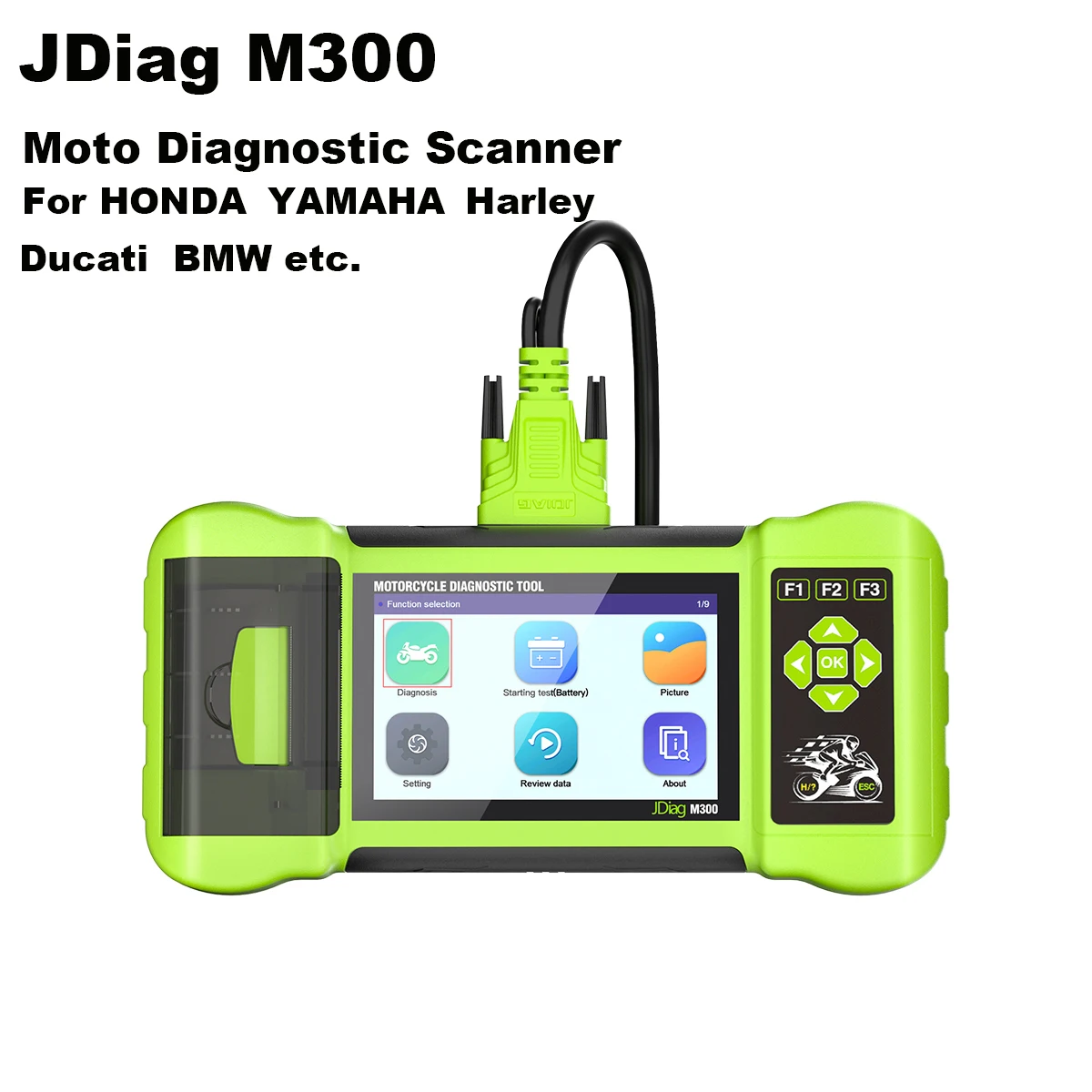 

JDiag M300 Motorcycle Diagnostic Scanner OBD2 Moto Diagnose Tool Clear Fault Code Reader ABS For BMW Harley Ducati Kawasaki KTM