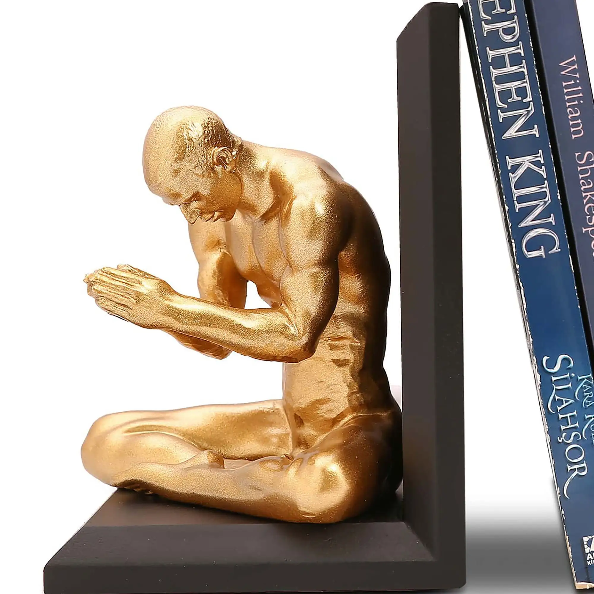 Praying man statue decorative bookends, desk and office bookcase decor, valentine's day gift idea gift for fathers Fast shipping