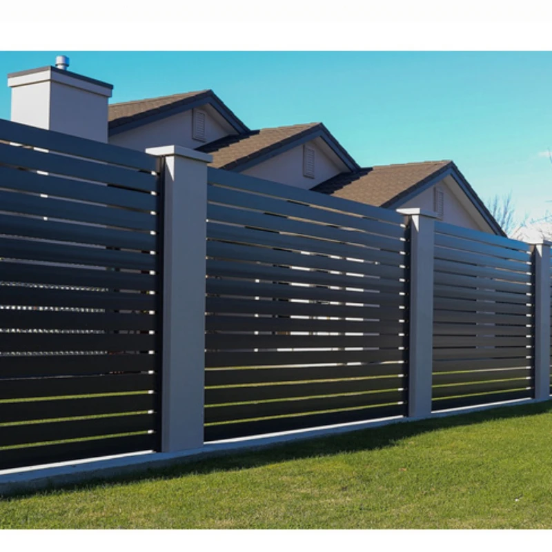 Morden luxury privacy white garden aluminium horizontal slat fence