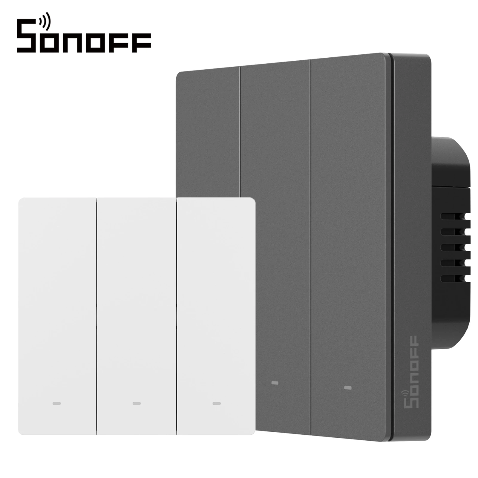 Interruptor de pared inteligente SONOFF M5 86 tipo Matter con botón físico, modo de relé desmontable, programación y control por voz a través de Apple Home, Alexa y Google Home