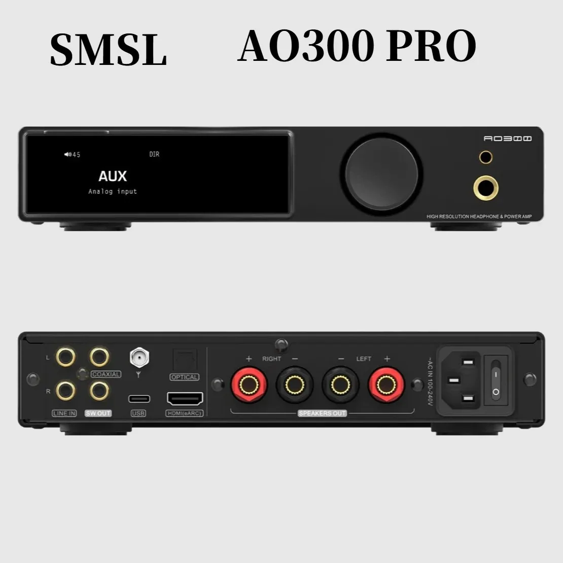 

SMSL AO300 PRO MQA-CD Power Amplifier Headphone AMP Audio DAC Decoder MA5332MS XMOS XU-316 2.1 HIFI CS43131 Earphone Amplifier