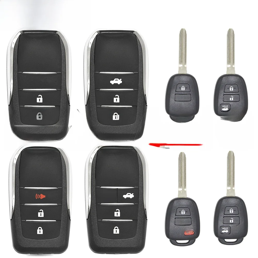 HE Upgrade TOY43 Blade Car Key Flip Shell Case FOB dla Toyota Corolla RAV4 Highlander Camry Tacoma Tundra Pruis — zdjęcie 2