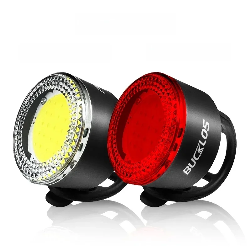 AliExpress BUCKLOS Bicycle Light Set Highlight COB LED Front Rear Lamp Waterproof USB Rechargeable Bike Taillights Cycling Safety Headlight