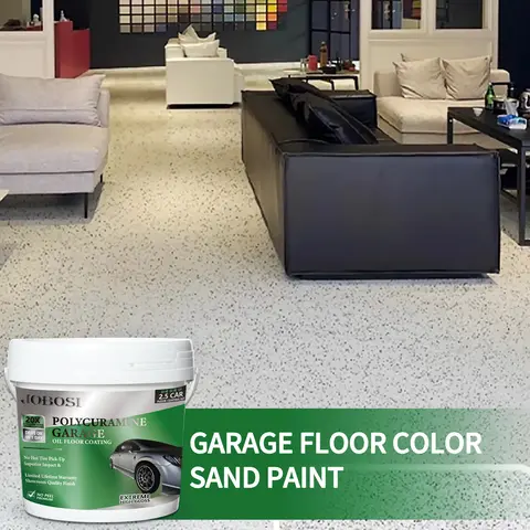 Epoxy Sand Floor Paint Self Leveling - 1.41 Gal Sea Grey Garage & Workshop Paint With Rust Inhibitor | Textured Anti-Slip Finish