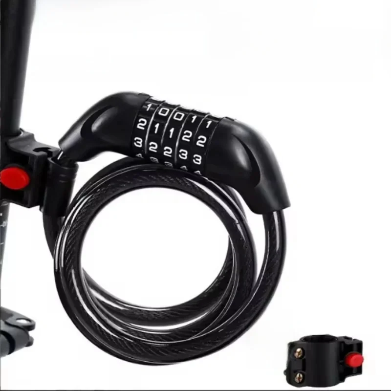AliExpress Bicycle 5 Digit Code Cable Lock 1200mm*12mm Anti-theft Bike Password Lock Bike Security Steel Cable Cycling Lock Bike Parts