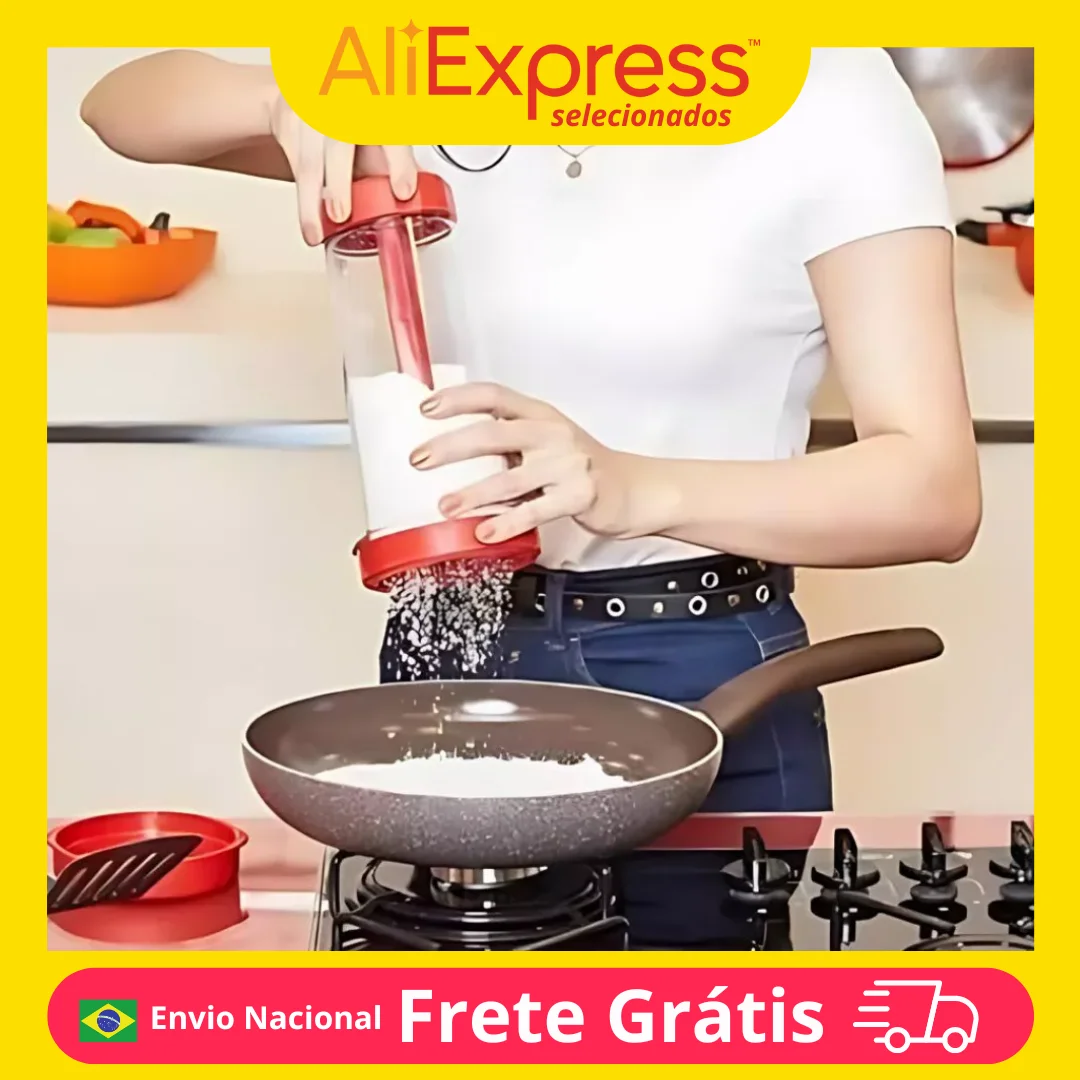Tamiz de tapioca, aspersor de harina y azúcar, cocina, acero inoxidable, plástico, grueso, resistente, utensilio culinario fino y grueso, multiusos, confeccionado