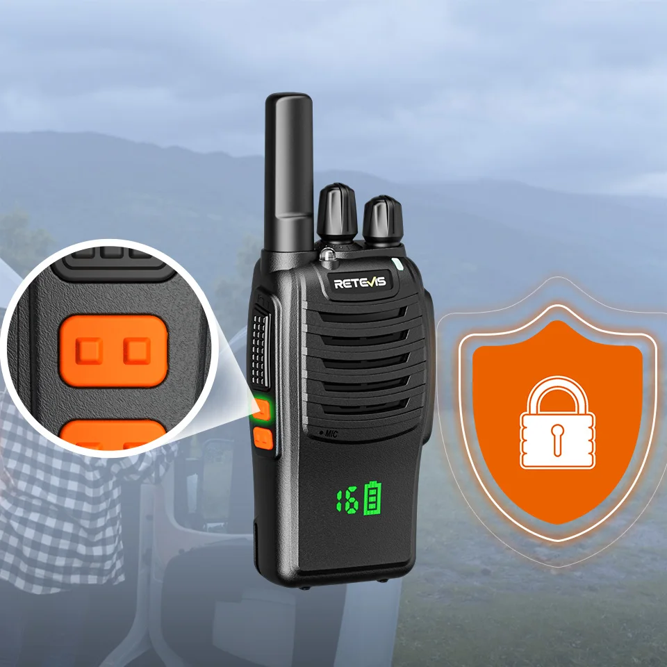 Retevis H777H Walkie-Talkie, 6-teilig, Zwei-Wege-Radio, Walkie-Talkie, PMR/FRS, Kommunikationsradio, tragbar, mit Sechs-Wege-Ladegerät, Gegensprechanlage – Detail 11