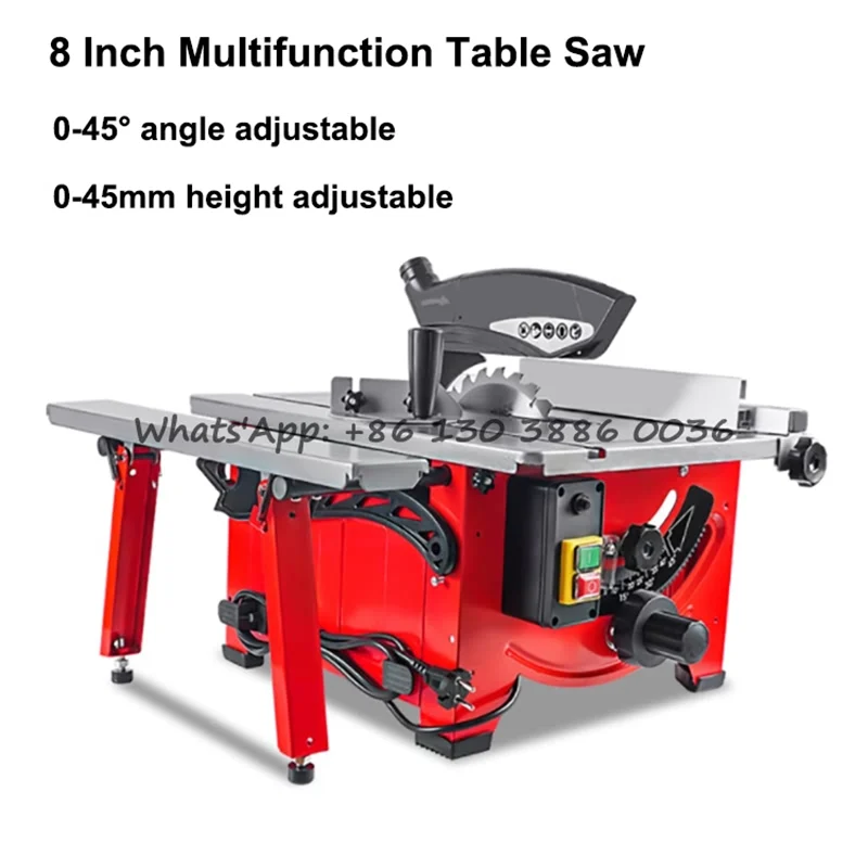 Sliding Panel Desktop Machinery 1200W Professional Small Wood Cutting Machine Dust-free Electric Woodworking Table Saw for Sale