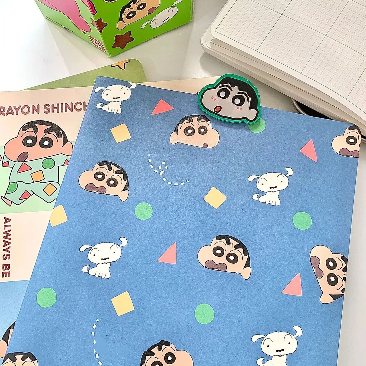 Crayon Shin-chan notebook B5 size Japanese cute girly notepad homework book thick, school student teacher office supplies