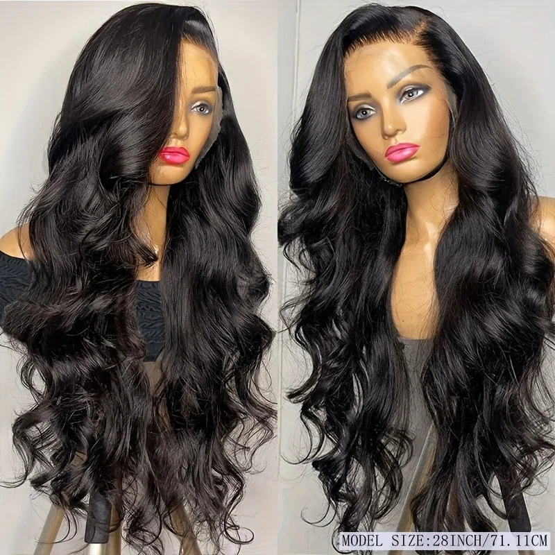 Body Wave Lace Front Wigs Human Hair Pre Plucked 180 Density 28 40 Inch 13x4 HD Transparent Frontal Glueless Wigs Human Hair