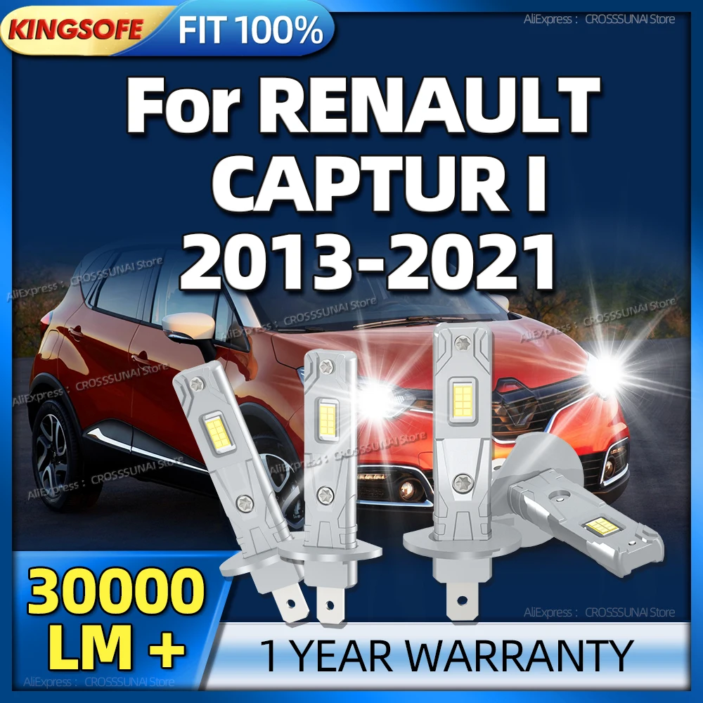 

2/4 Pcs LED Headlight 30000LM Car Light For RENAULT CAPTUR 2013 2014 2015 2016 2017 2018 2019 2020 2021 Plug and Play 6000K