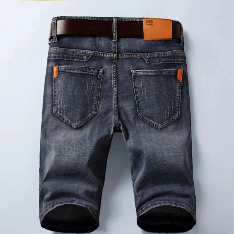 Short en jean homme été mince droit classique concepteur affaires jean court marque vêtements Stretch coréen décontracté homme Shorts