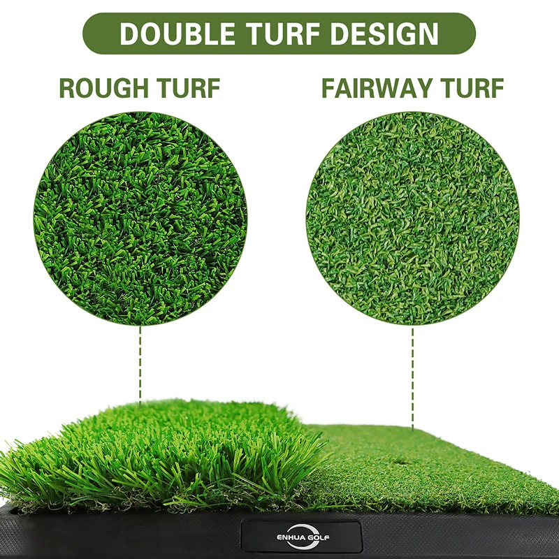 Golf Hitting Mat New Premium Synthetic Turf Heavy Duty Rubber Base Golf Practice Mat Come with 1 Rubber Tee and 9 Plastic Tees