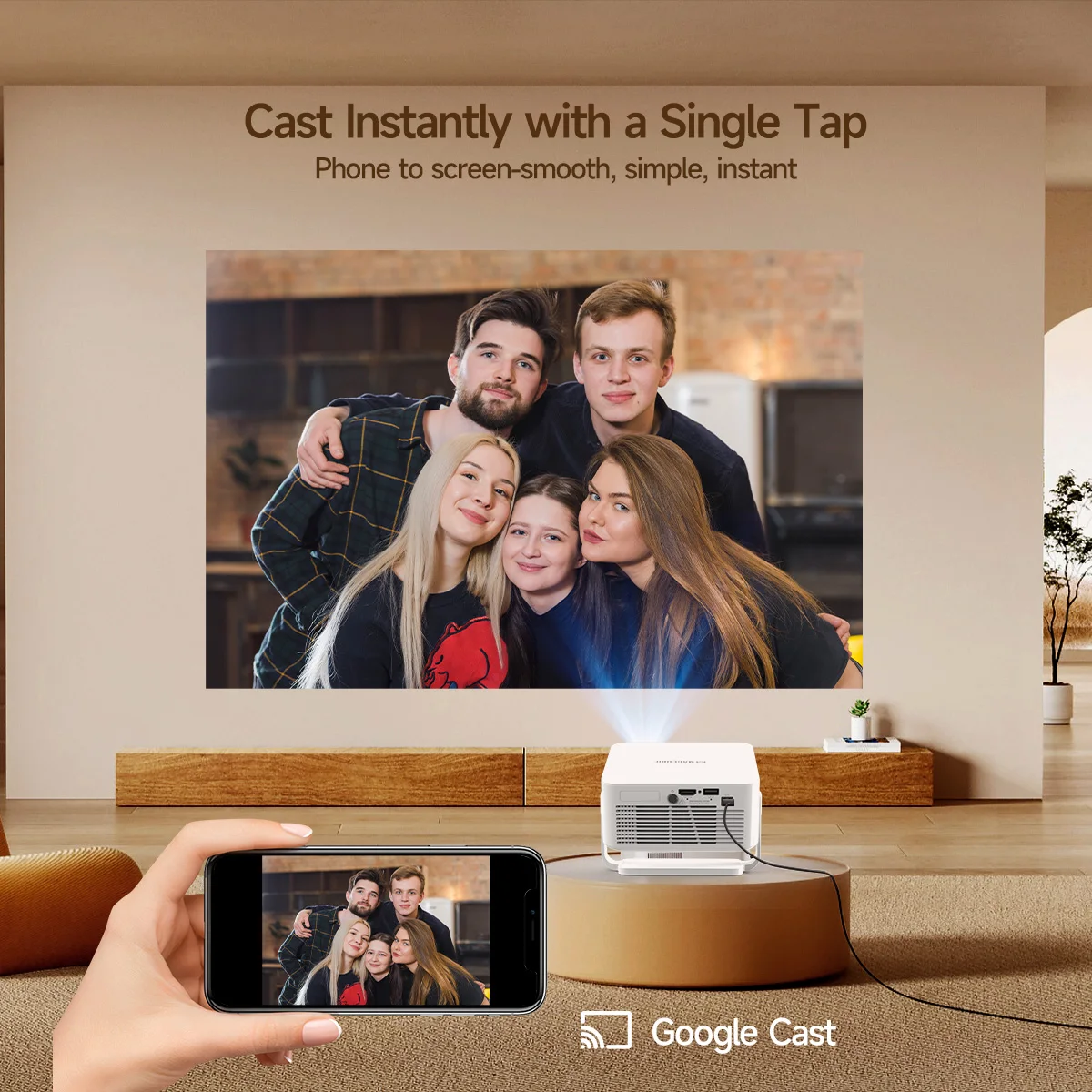 โปรเจคเตอร์ Magcubic HY300MAX GTV HD ระบบแอนดรอยด์ 14 ความสว่าง 400 ANSI ลูเมนส์ ความละเอียด 2K สำหรับโฮมเธียเตอร์ รองรับไวไฟคู่ สมาร์ทบีมเมอร์ โฟกัสอัตโนมัติ ควบคุมด้วยเสียงผ่าน Google