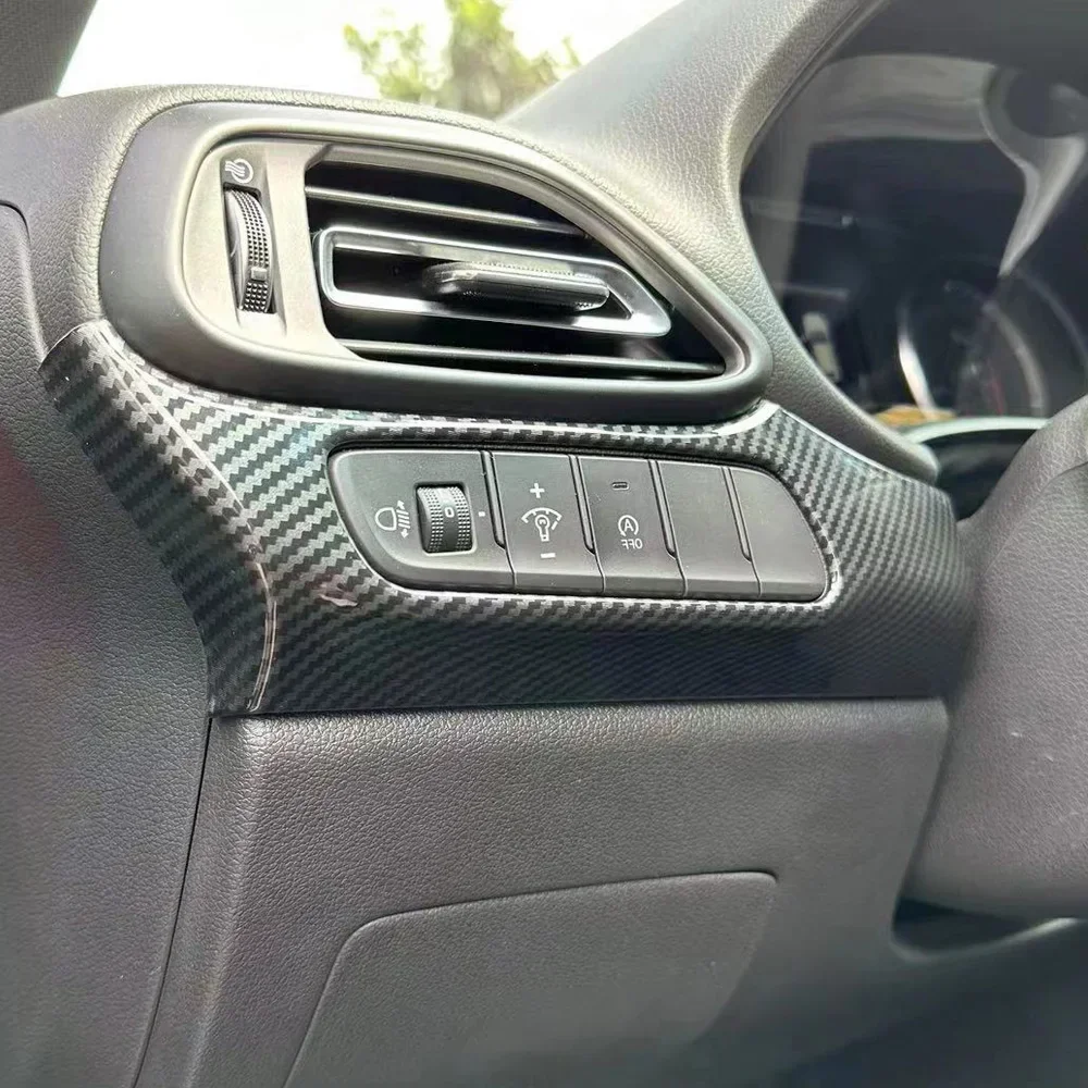 Lhd rhd Auto Innenraum Kohle faser Stil Fahrseite Scheinwerfer Adjustion Knopf Abdeckung Verkleidung