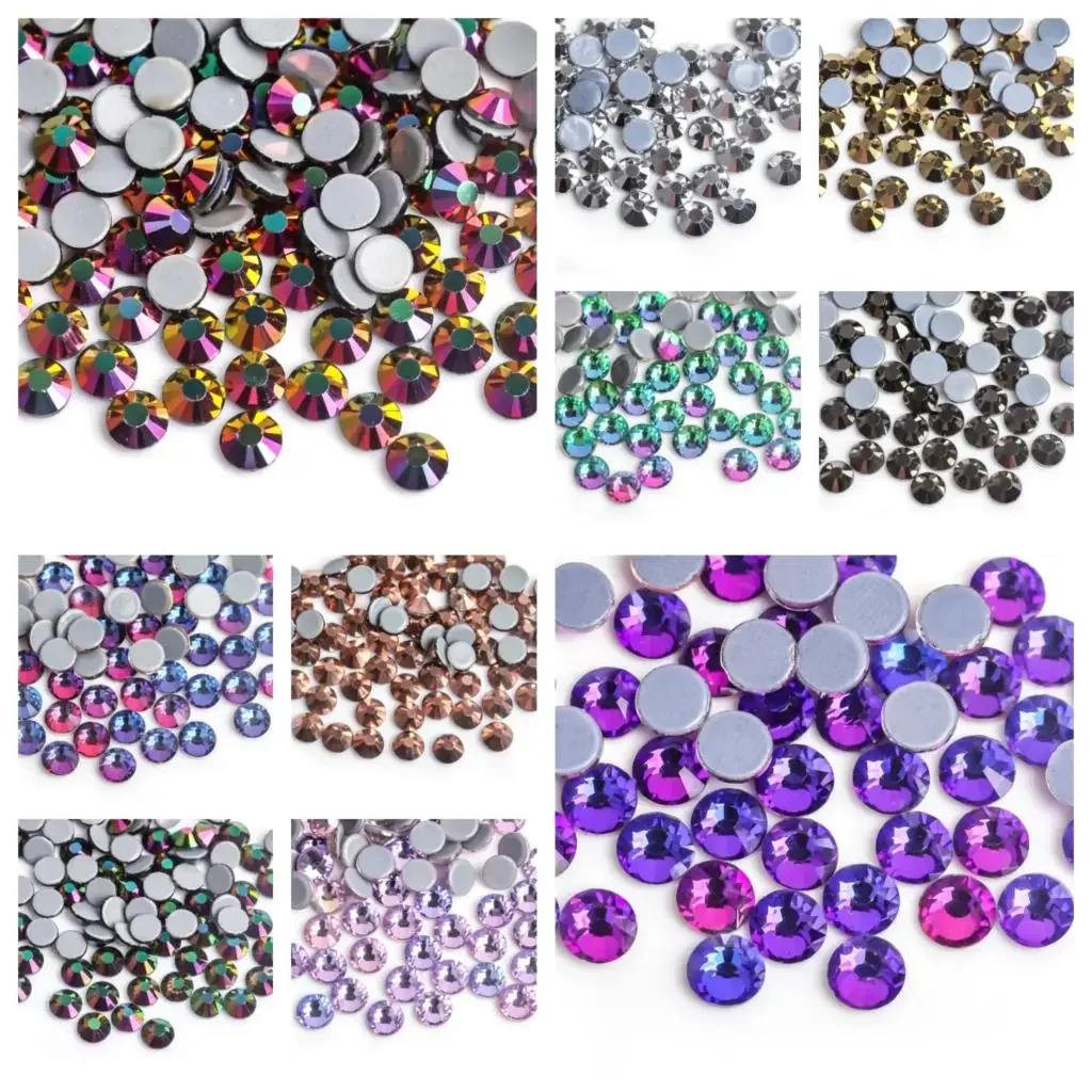 SS6-SS30 40 couleurs cristal AB meilleur DMC Hot Fix Strass, verre Strass Hotfix fer sur Strass couture et décorations en tissu
