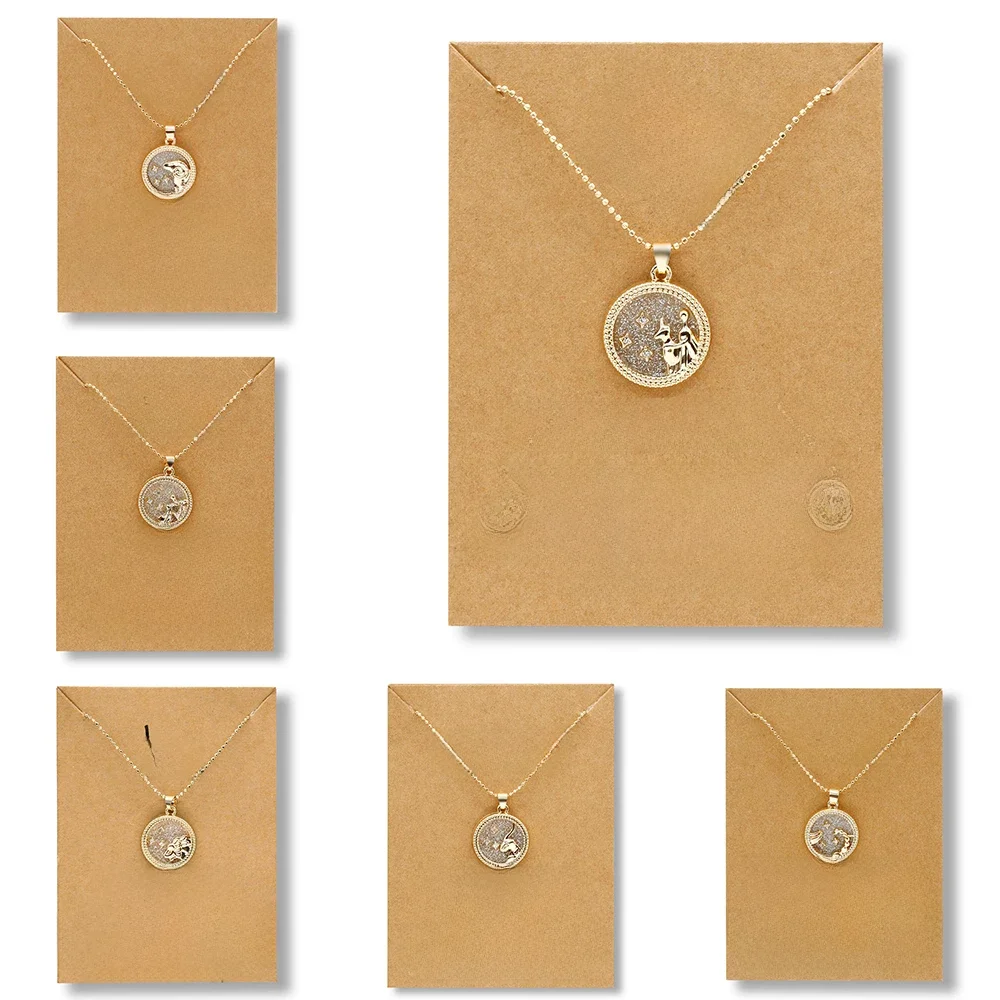 Moda gwiazda znak zodiaku 12 konstelacji naszyjnik wisiorek baran Leo złoty łańcuszek Choker naszyjniki dla kobiet biżuteria dziewczęca prezenty — zdjęcie 2