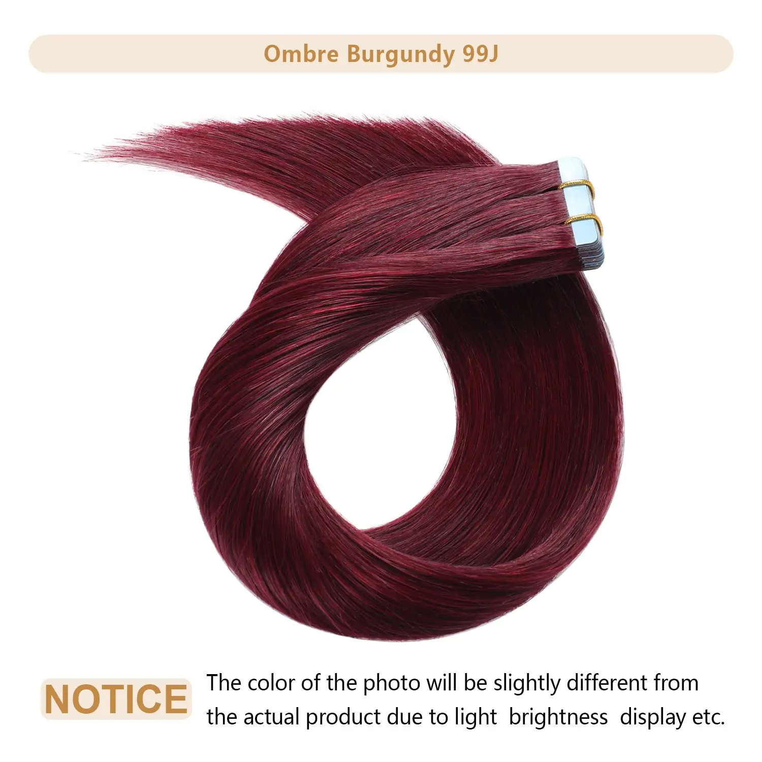 Wine Red Tape In Extensions 100% Human Hair Straight Hair Extension Seamless Skin Weft Real Remy Hair Extension 20pcs Burgundy