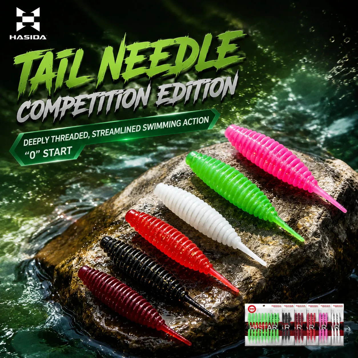 HASIDA 1 Packung Wettbewerbsfähiger Angelköder aus importiertem TPV/PVC-Material mit vertieftem Gewinde und Nadelschwanz, zwei Varianten zur Auswahl: Schwimmer/Sinker