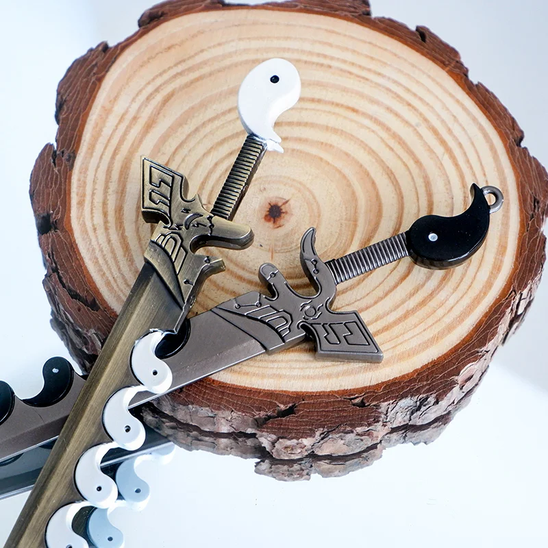 8.66in Tai Chi Bagua zwaard Koude wapens Oude Vechtsport Rekwisieten Zwaarden Model Metalen Ambachten Desktop Ornamenten Jongen Speelgoed Geschenken