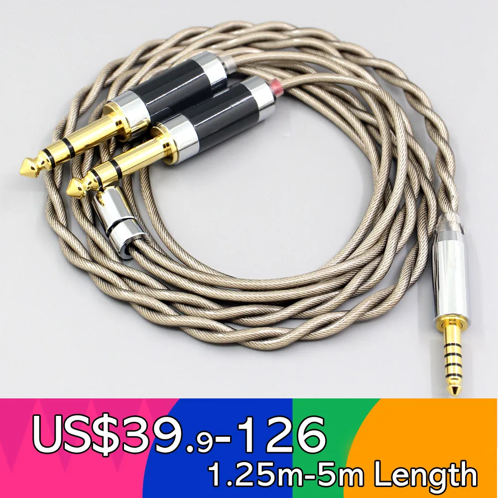 

Type6 756 core 7n Litz OCC Silver Plated Earphone Cable For 3.5mm to Dual 6.5mm Male mixer power amplifier 2 core 2.8mm LN007838