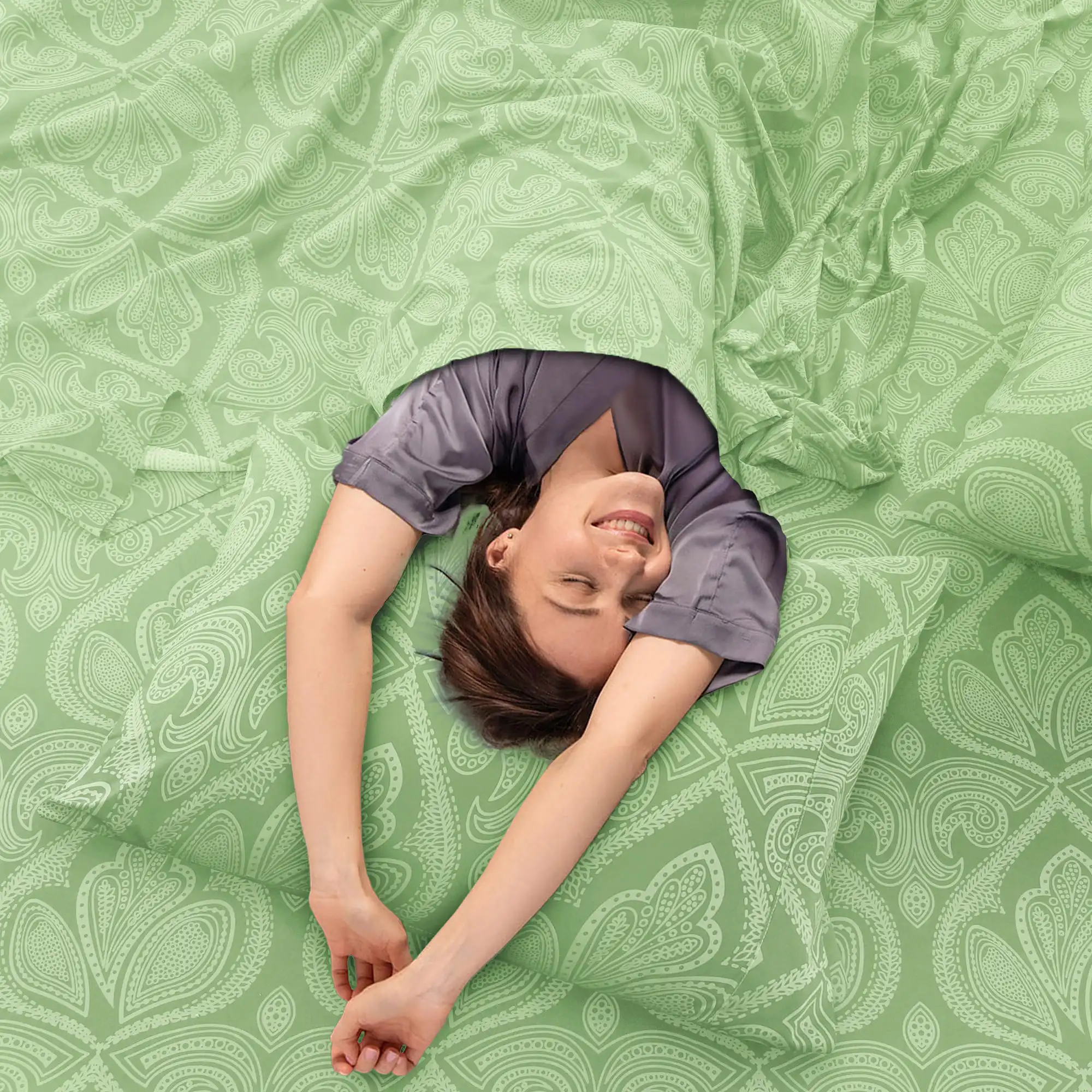 مجموعة ملاءات سرير بيزلي مكونة من 4 قطع من لوكس ديكور - ملاءات من الألياف الدقيقة المصقولة الناعمة مع جيوب عميقة مقاس 16 بوصة - فراش مقاوم للتجاعيد