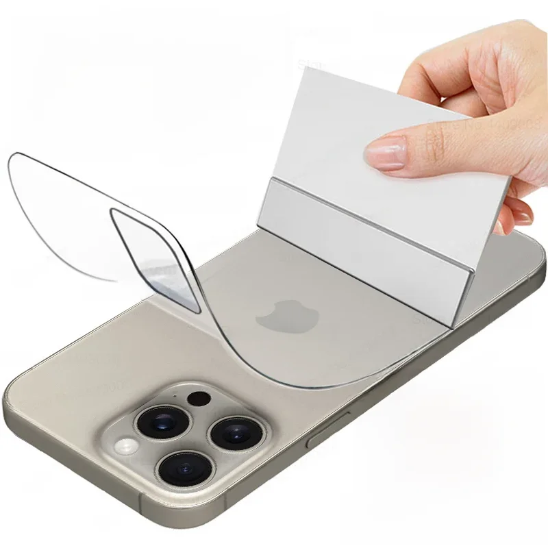 3 szt. Folia hydrożelowa z pełną osłoną na tył do Apple iPhone 15 14 13 12 11 Pro Max Mini 7 8 15 Plus przezroczyste naklejki akcesoria — zdjęcie 2
