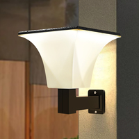 Post Light, 80 LED, Solar Fence Deck Cover Light, Lantern Column Light, IP65, Flat Surface, Suitable for Garden Decoration, Yard