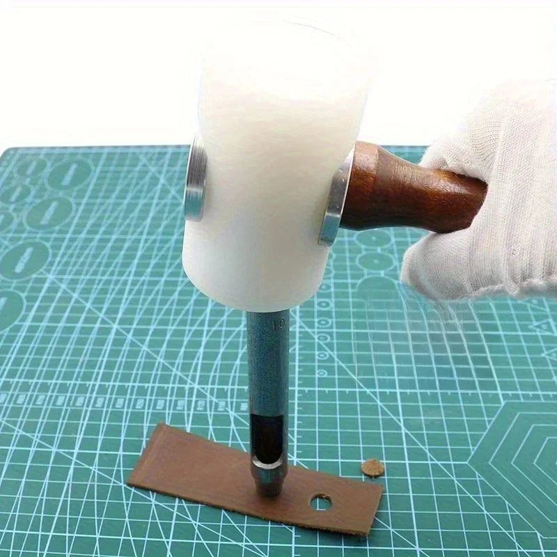 1/2 Stuks Professionele Leathercraft Hamers Nylon Hamers Met Houten Handvatten Voor Ponsen Afdrukken Diy Projecten Werkgereedschap - afbeelding 2
