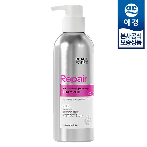 [Aekyung] Black por repair sensitive scalp calm hair loss relief 500ml x 1 Shampoo