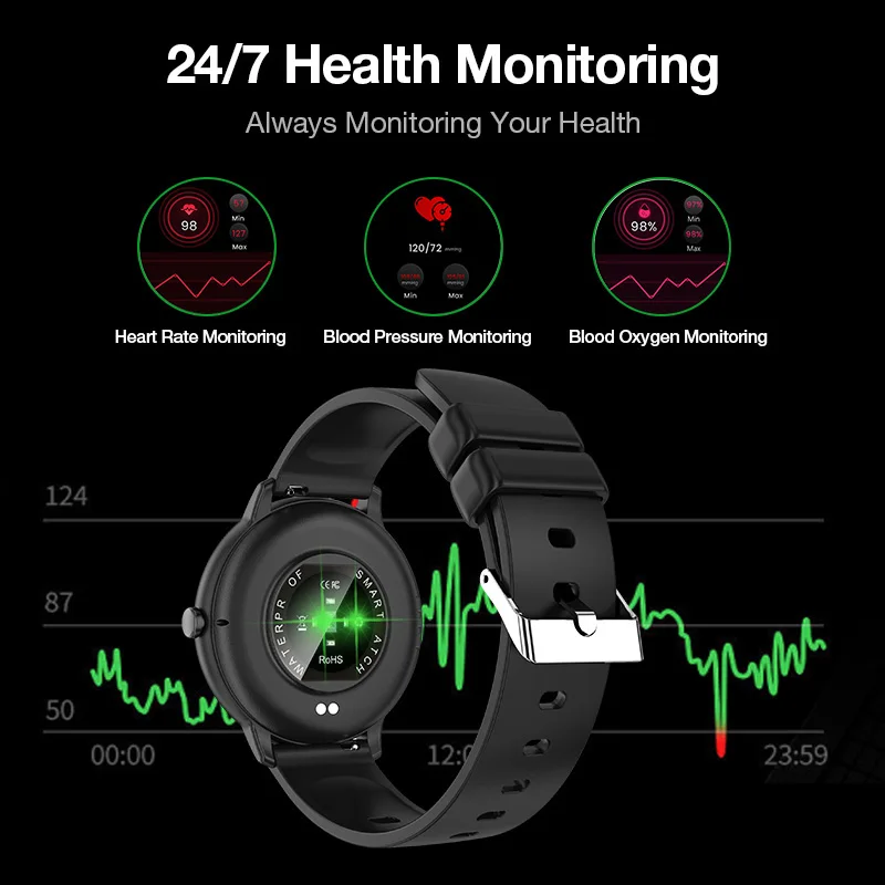 KHwatch GTRMINI Orologi da coppia Ultra sottile 1.39 "Grande schermo Chiamata Bluetooth IP67 Orologi impermeabili Orologi da donna Orologi da uomo