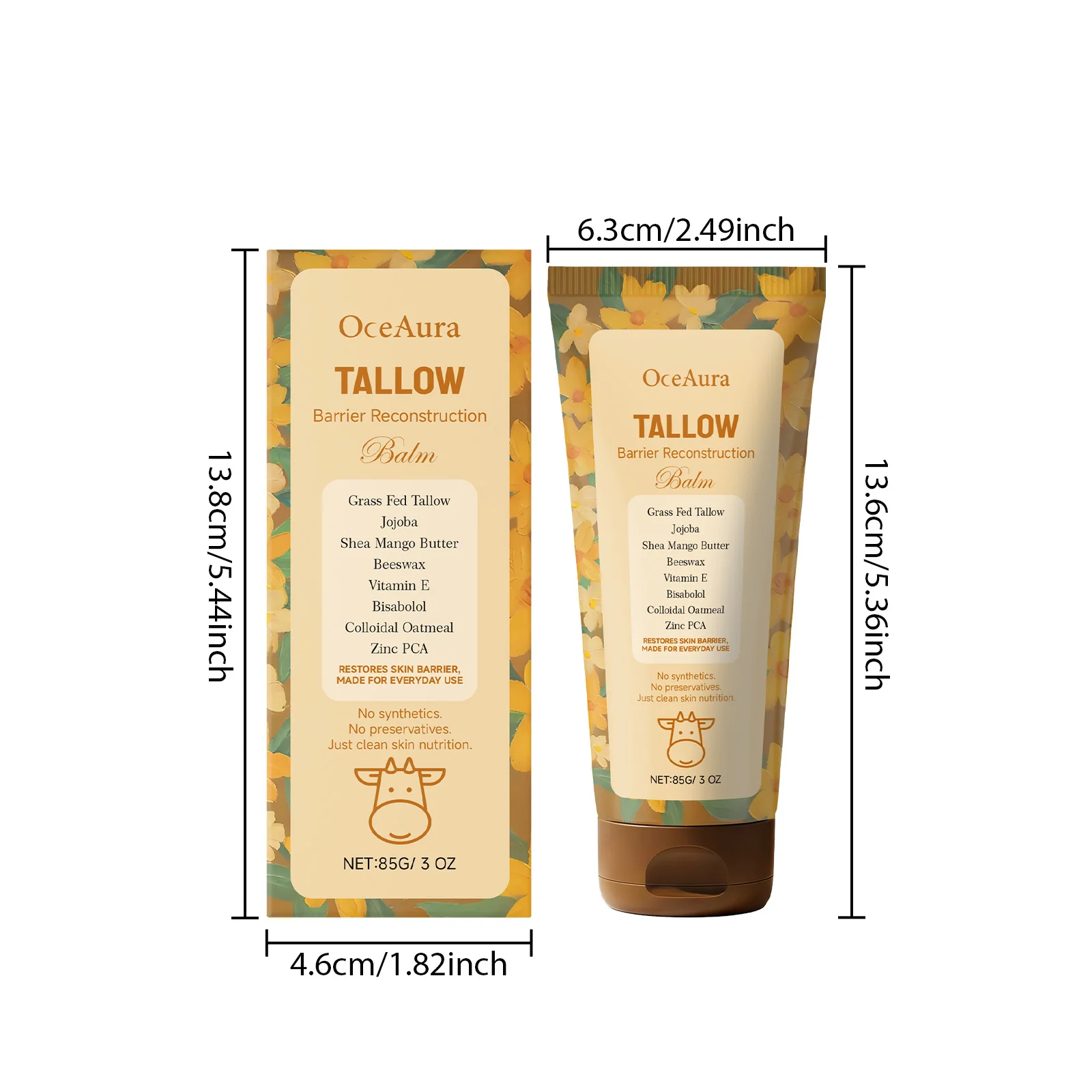 Oceaura Body Tallow Balm Gentle Moisturizing Enhance Skin Elasticity Reduce Dryness Smoothing Strengthen Barrier Body Lotion