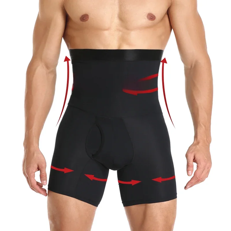 Hommes ventre contrôle Shorts corps Shaper Compression taille haute formateur ventre contrôle minceur Shapewear Boxer sous-vêtements Fajas