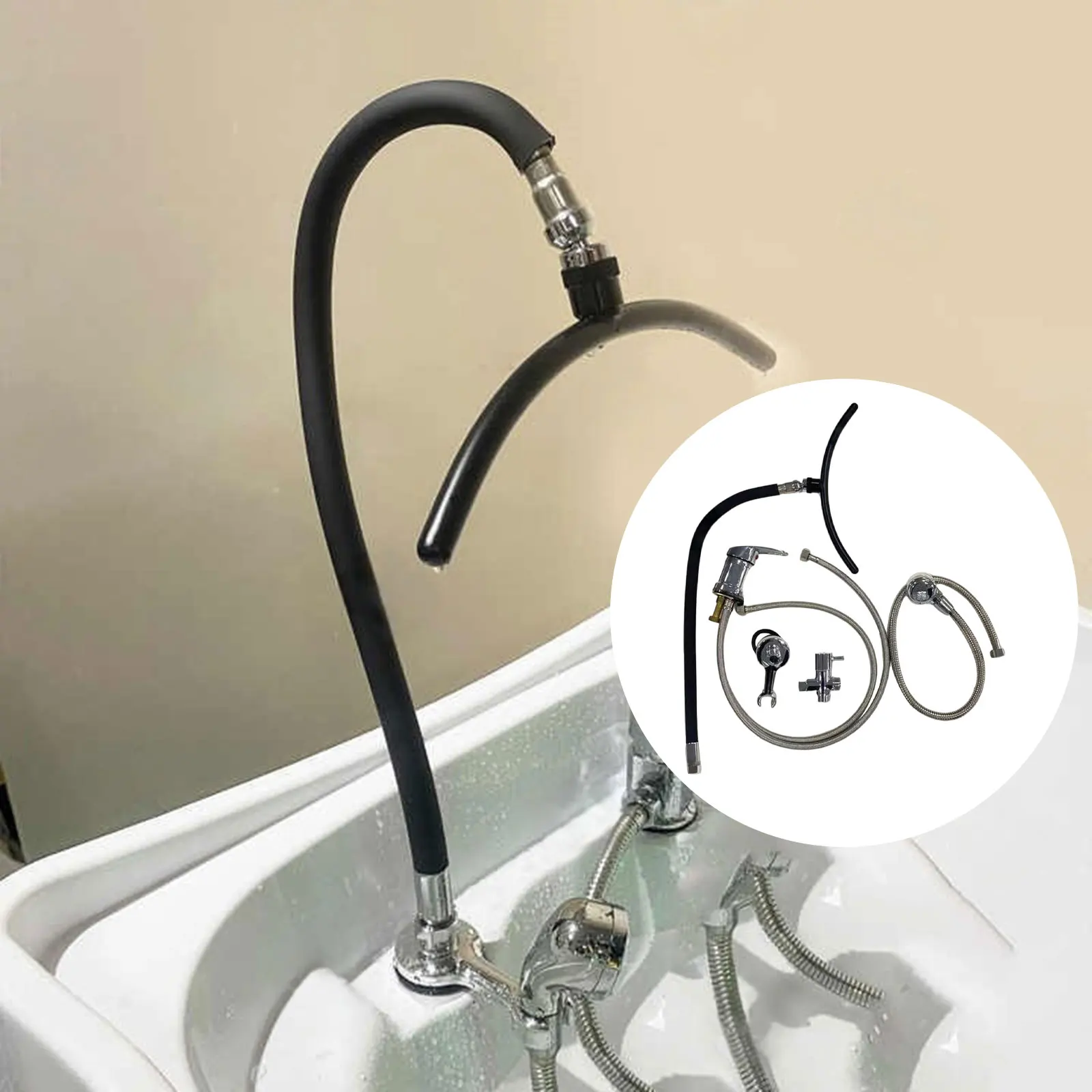 Head SPA Water Frame Professional Adjustable Shampoo Bowl Attachment Sturdy Shower Shampoo Bed Accessories Shower Head for Salon