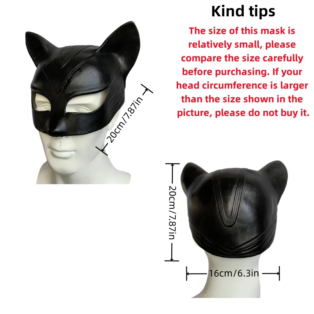 Sexy Catwoman Mask Superhero Selena Cosplay Movie Character Leather Beauty Half Face Prom Mask Halloween Party Props