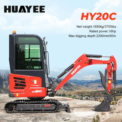 A 2-ton mini excavator featuring retractable tracks and a side-swing function, delivering powerful performance.custom made