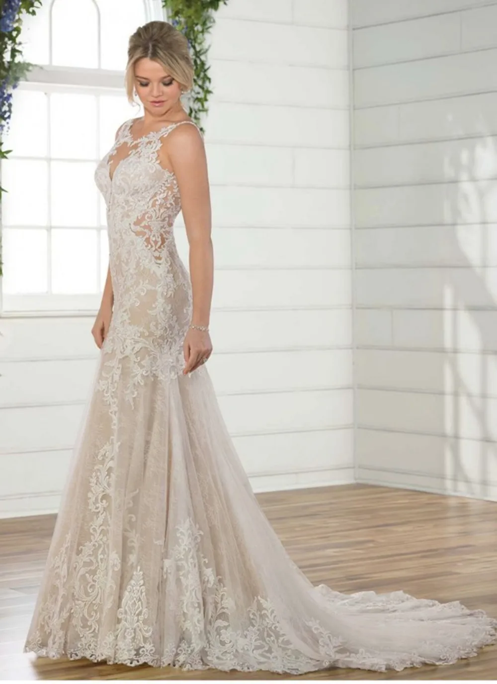 Grace-Robe de Mariée Sirène en Dentelle avec Traîne à Balayage, Sexy, Dos aux, Personnalisée, pour Patients