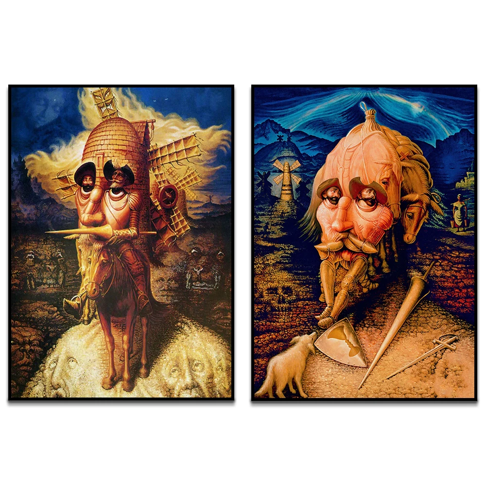 أوكتافيو-أوكامبو معرض الفن طباعة ، رؤى دون كيشوتي-سريالي الفن-الشهير الجدار ملصق فني