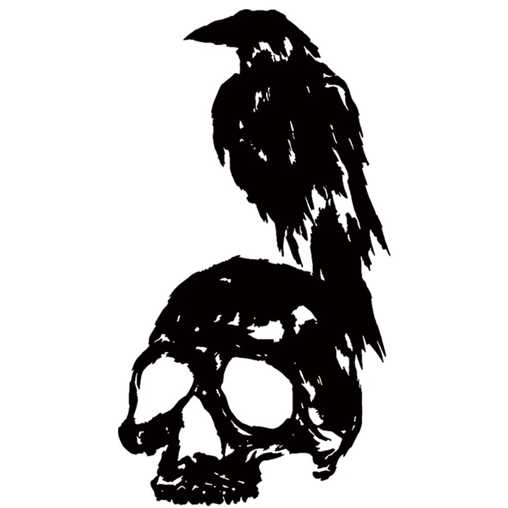 Skull and Raven Vinyl Car Stickers and Decals Car Accessories Sticker Waterproof Personalized Skull Decoration Car Styling Decal