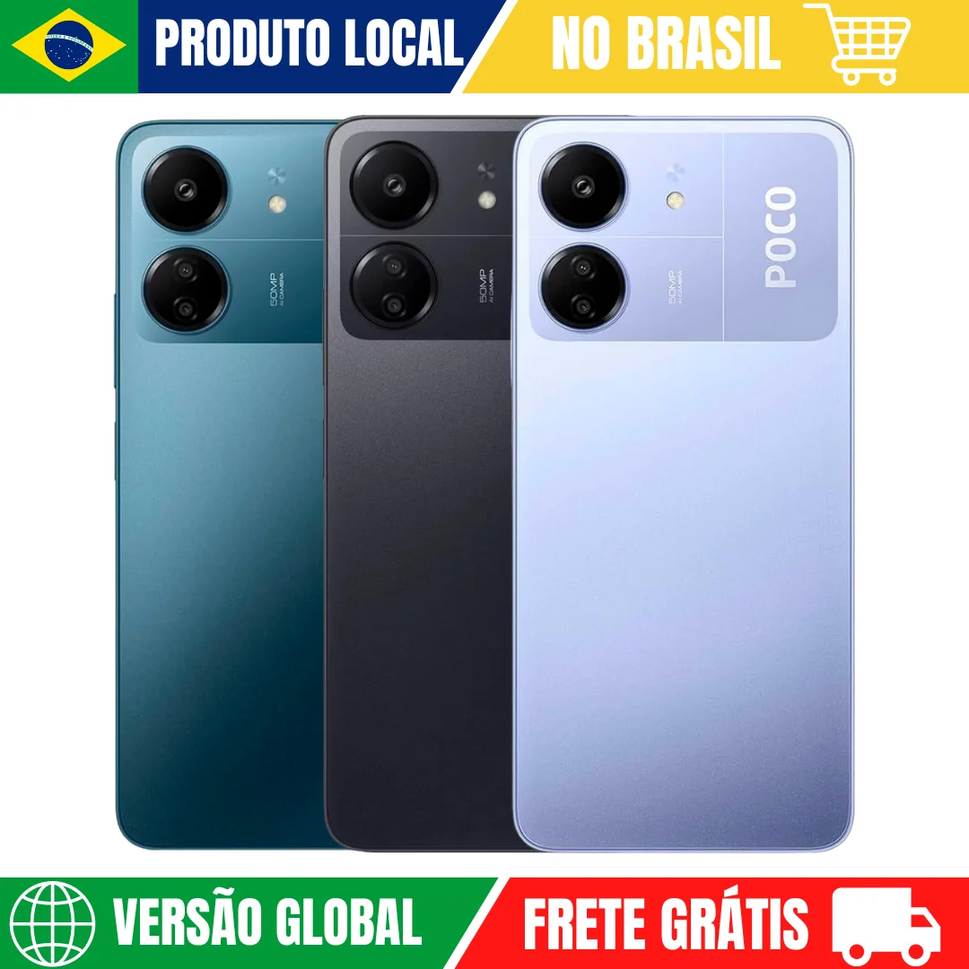 Celular Xiaomi POCO C65 4G 256GB / 8GB RAM | Câmera 50MP , Processador Helio G85 (12nm),  Bateria 5000mah, Carregamento 18W