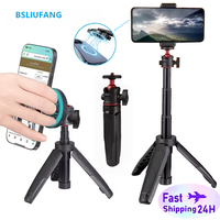 BSLIUFANG Mini Desktop Selfie Stick Tripod Handheld for Smartphone and Camera Live Vlog Phone Portable Retractable Stand