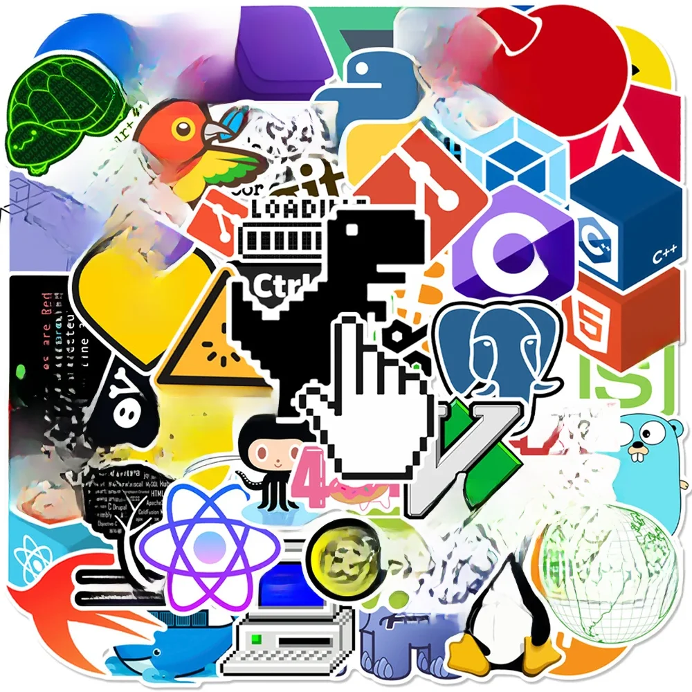 10/30/50pcs programmeur Internet Java autocollants Geek Php Docker Html Bitcoin langage de programmation pour téléphone portable voiture jouet décalcomanies