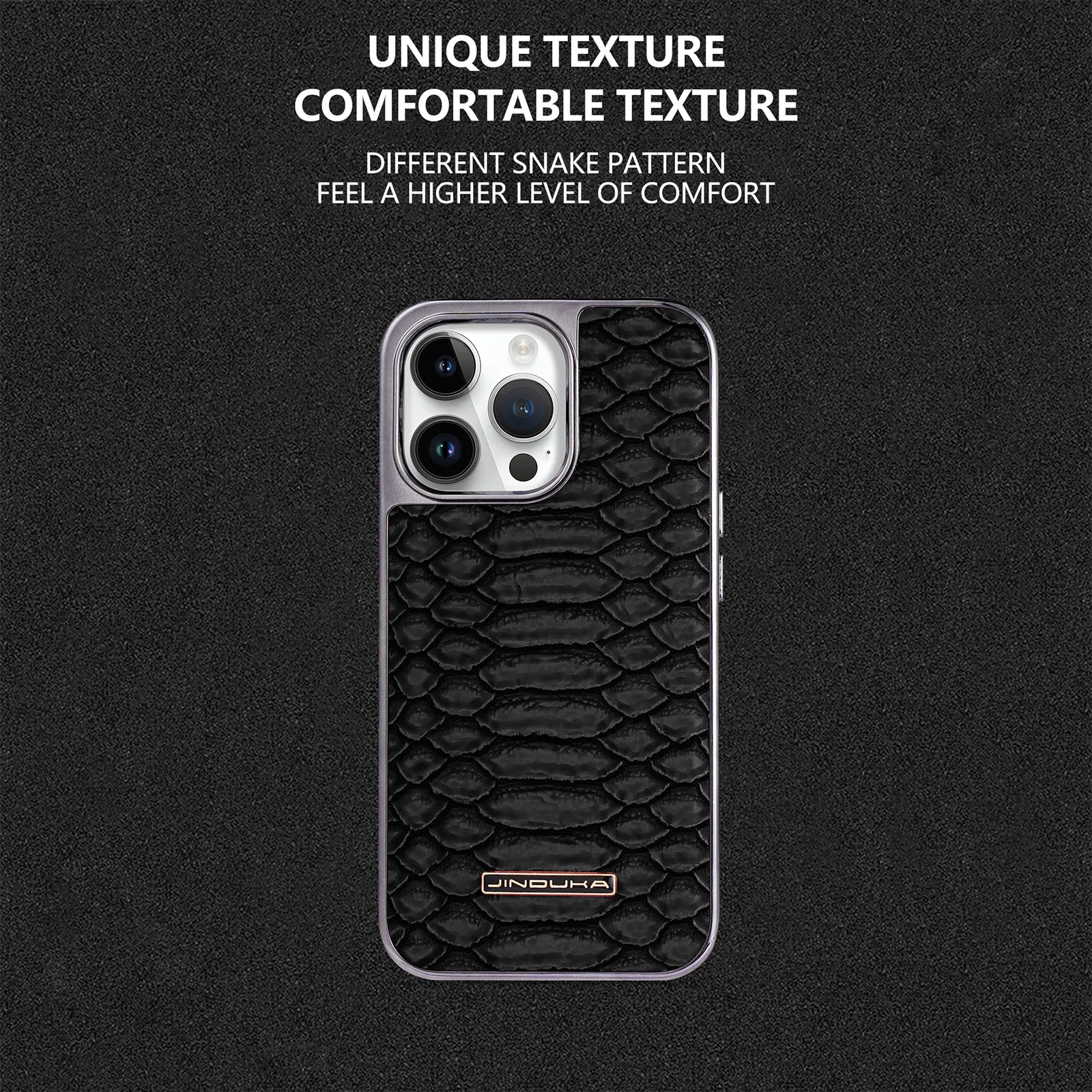 Premium Python Texture Leather Case For iPhone 16 Plus 15 Pro Max 14 13 12 Anti-Skip Cover  Anti-Fingerprint