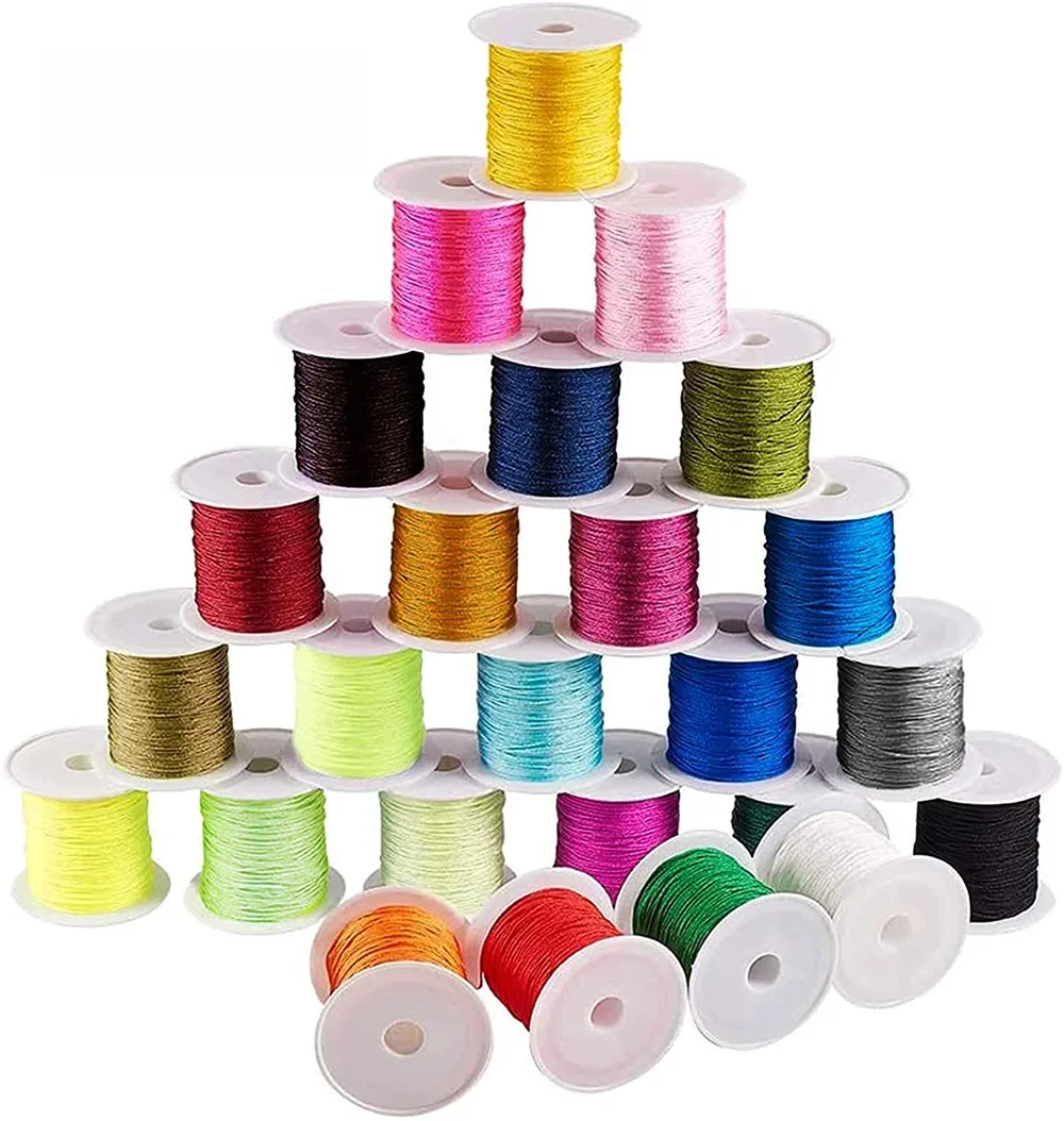 50 jardów/rolka 0.8mm nylonowy sznurek nici chiński węzeł makrama bransoletka ze sznurka pleciony sznurek DIY Craft biżuteria bransoletki dokonywanie znalezienie — zdjęcie 2