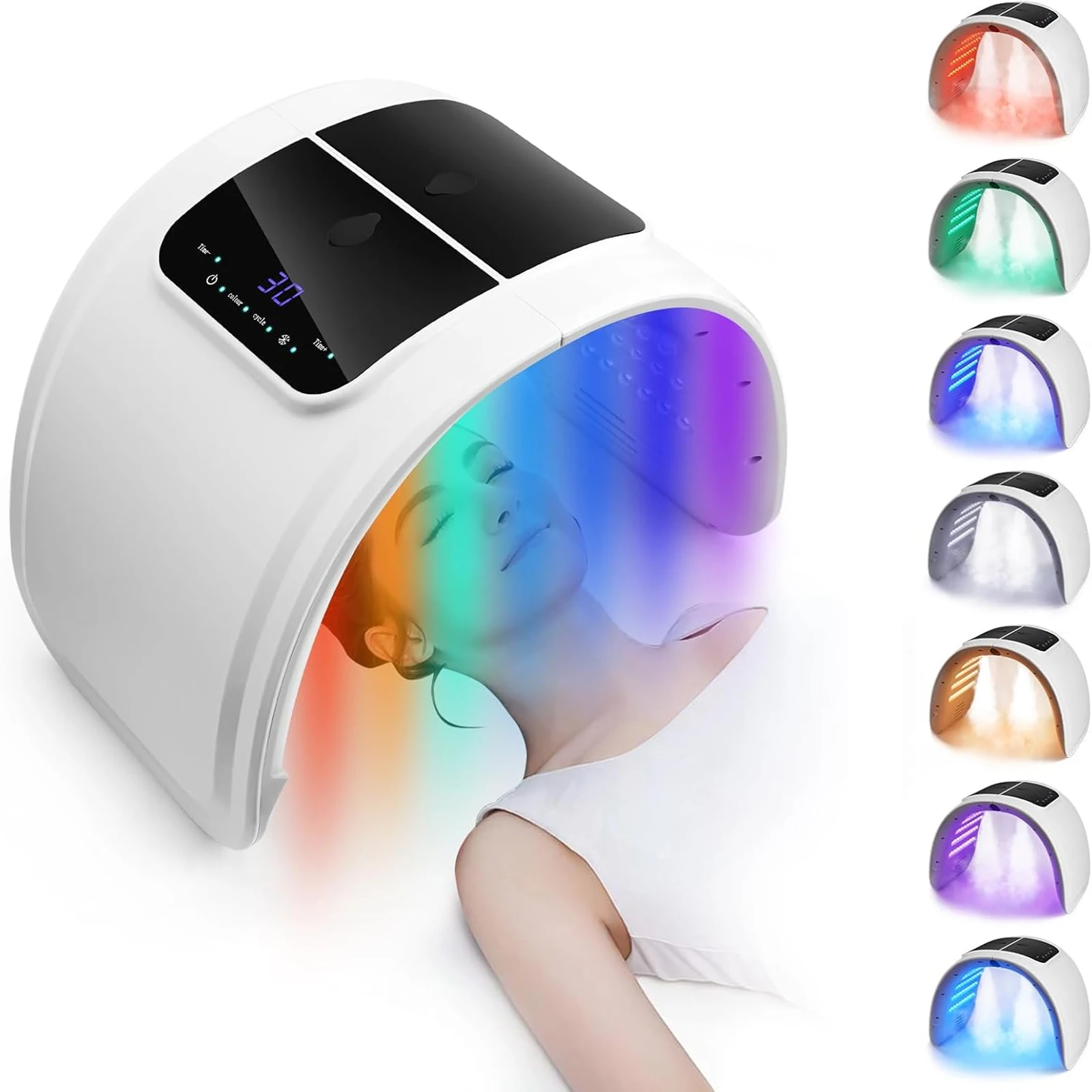 DWiusty 7-Farben LED-Photonen-Gerät mit Nano-Spray zur Hautbefeuchtung, Gesichts- und Körpermaske für Salon, SPA und Heimgebrauch, Hautverjüngung, Akne-Hautpflege