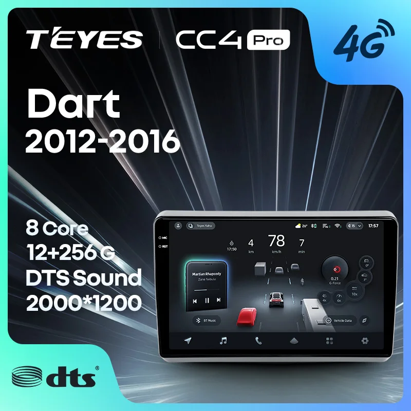TEYES CC4 PRO لدودج دارت 2012 - 2016 CarPlay راديو الوسائط المتعددة ستيريو سيارة اللعب أندرويد السيارات 2DIN Autoradio